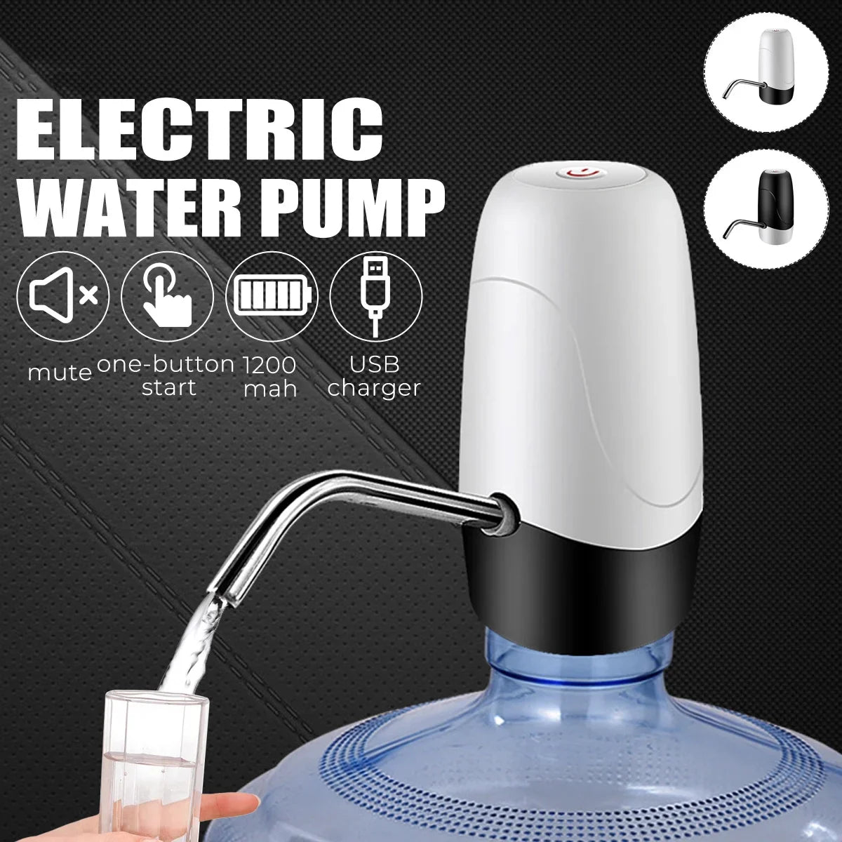 Automatic USB Water Dispenser Pump for 20 Litre Bottles – Rechargeable & Portable